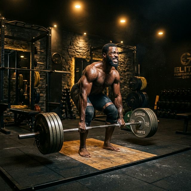 Athlete performing deadlift